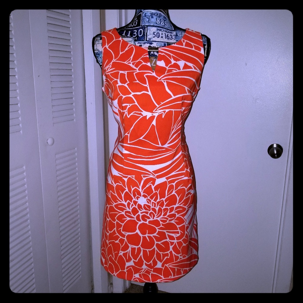 Orange and white tiger print dress